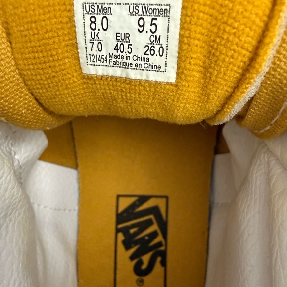 Vans High-Top Sneaker in Mustard and White - Picture 8 of 8